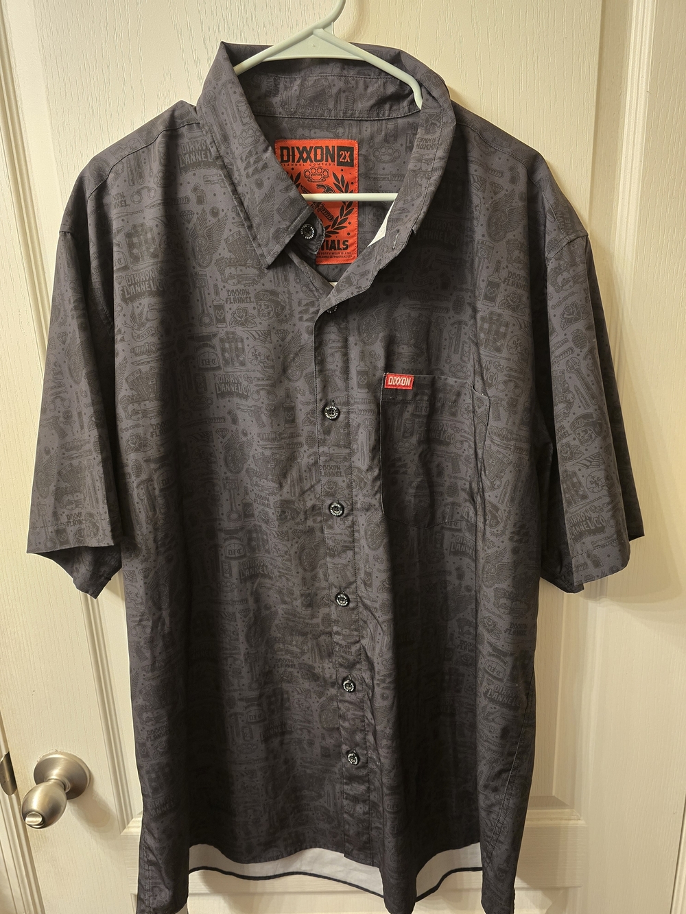 DIXXON The Essentials Short Sleeve Button-Down Shirt in Dark Gray